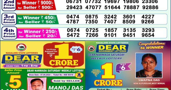 Lottery Sambad Old Result 1PM 11.09.24